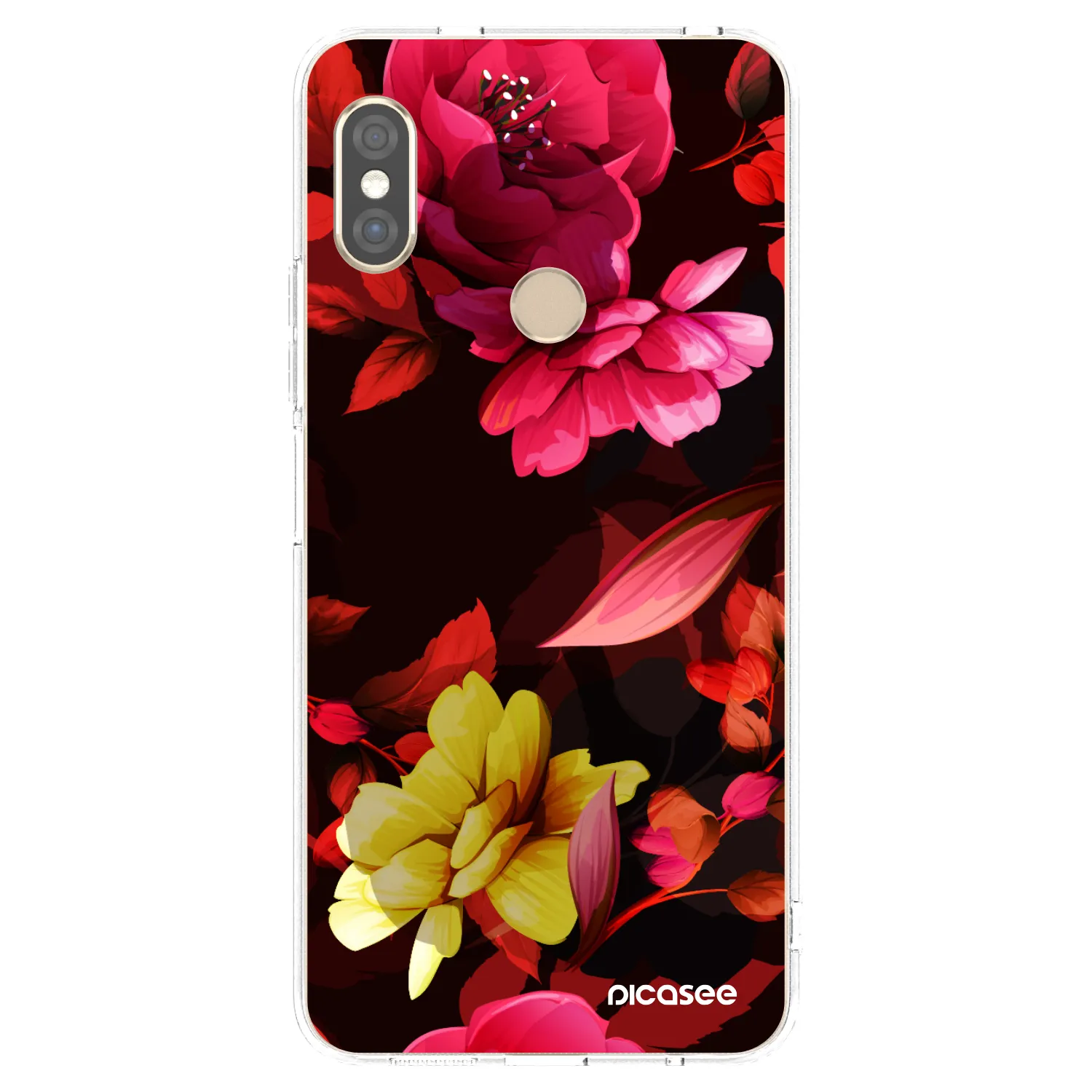 Picasee silikonski prozorni ovitek za Xiaomi Redmi Note 5 Global - Dark Peonny
