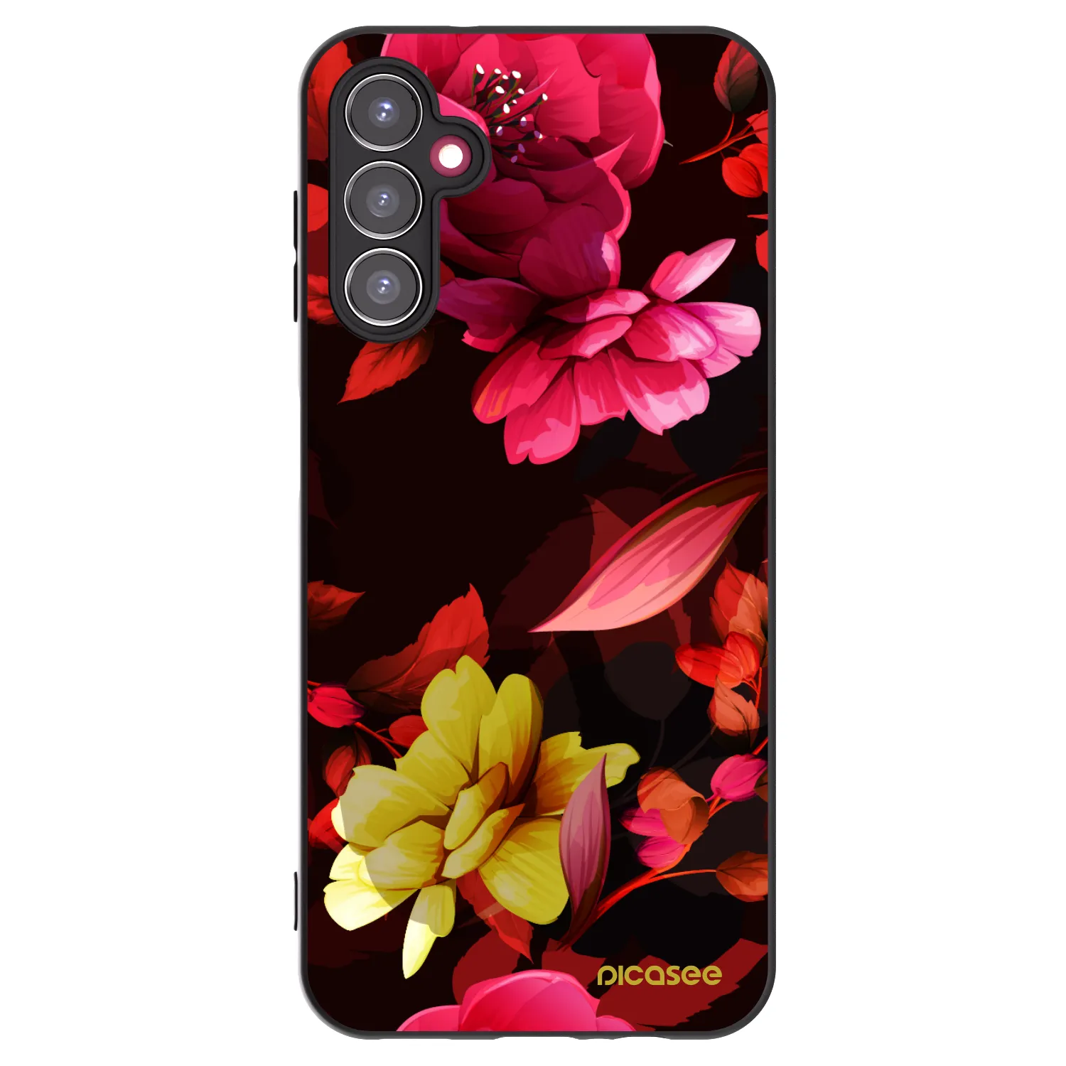 Picasee silikonski črni ovitek za Samsung Galaxy A14 4G A145R - Dark Peonny