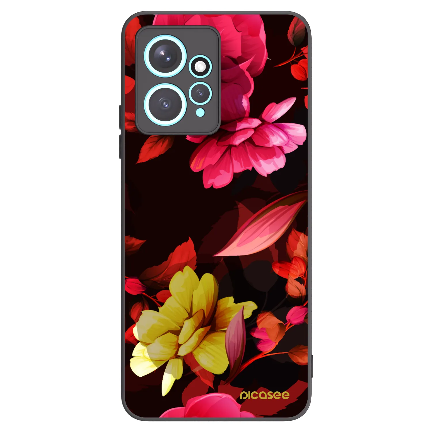 Picasee silikonski črni ovitek za Xiaomi Redmi Note 12 4G - Dark Peonny