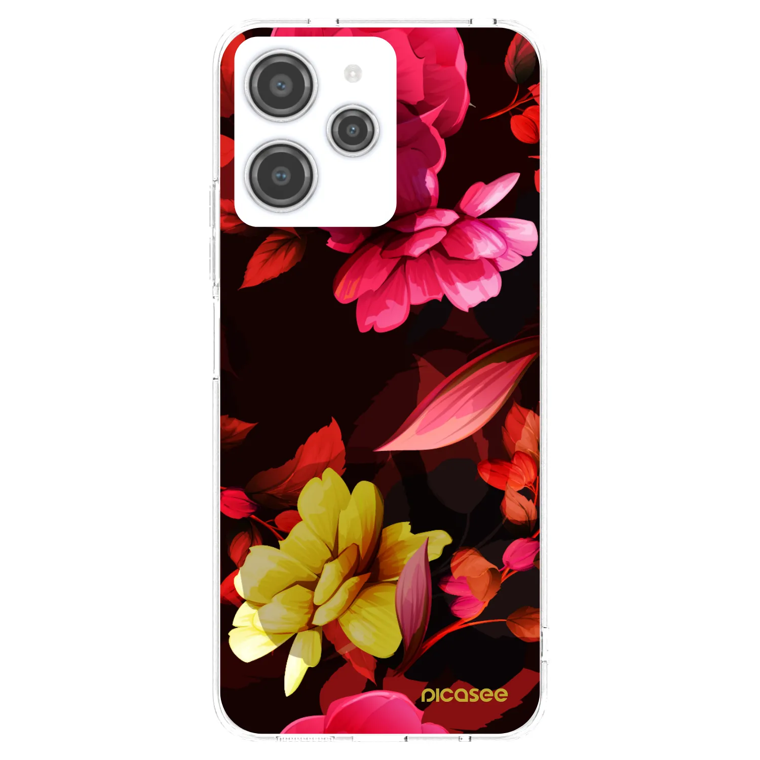 Picasee silikonski prozorni ovitek za Xiaomi Redmi 12 4G - Dark Peonny