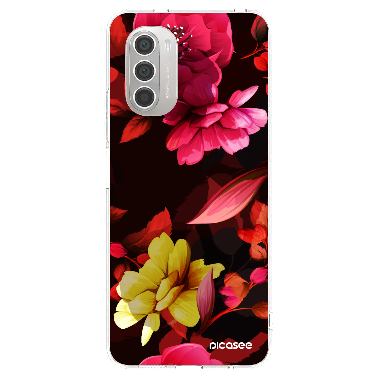 Picasee silikonski prozorni ovitek za Motorola Moto G51 - Dark Peonny