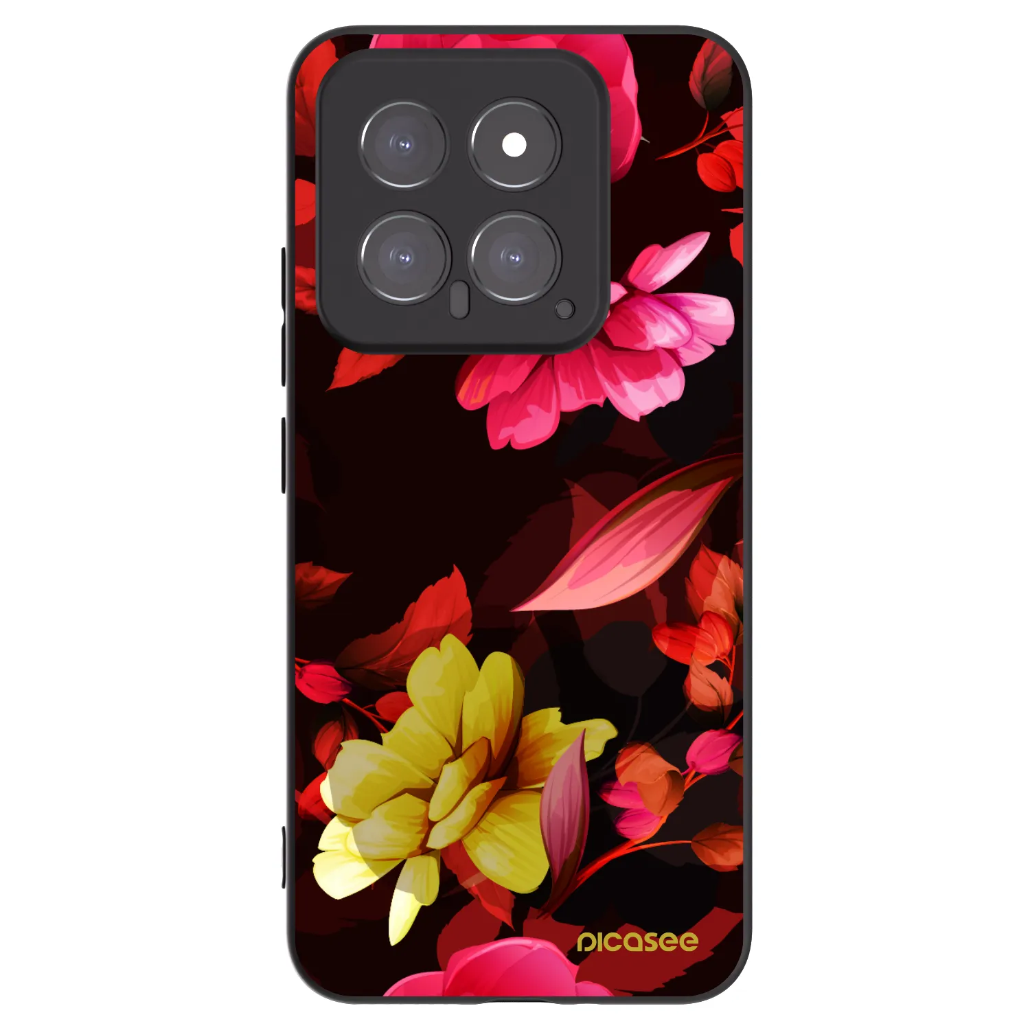 Picasee silikonski črni ovitek za Xiaomi 14 - Dark Peonny