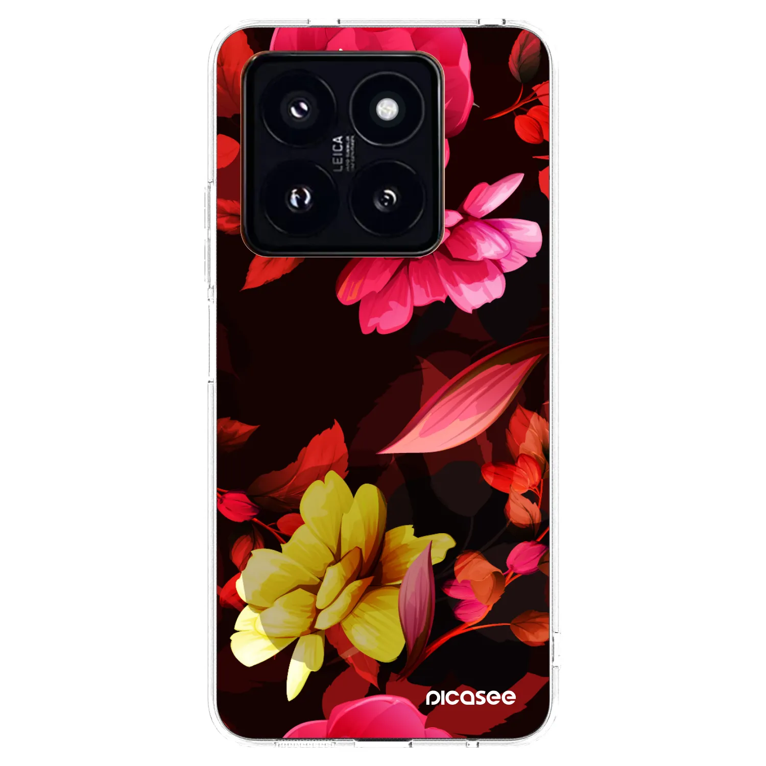 Picasee silikonski prozorni ovitek za Xiaomi 14 Pro - Dark Peonny