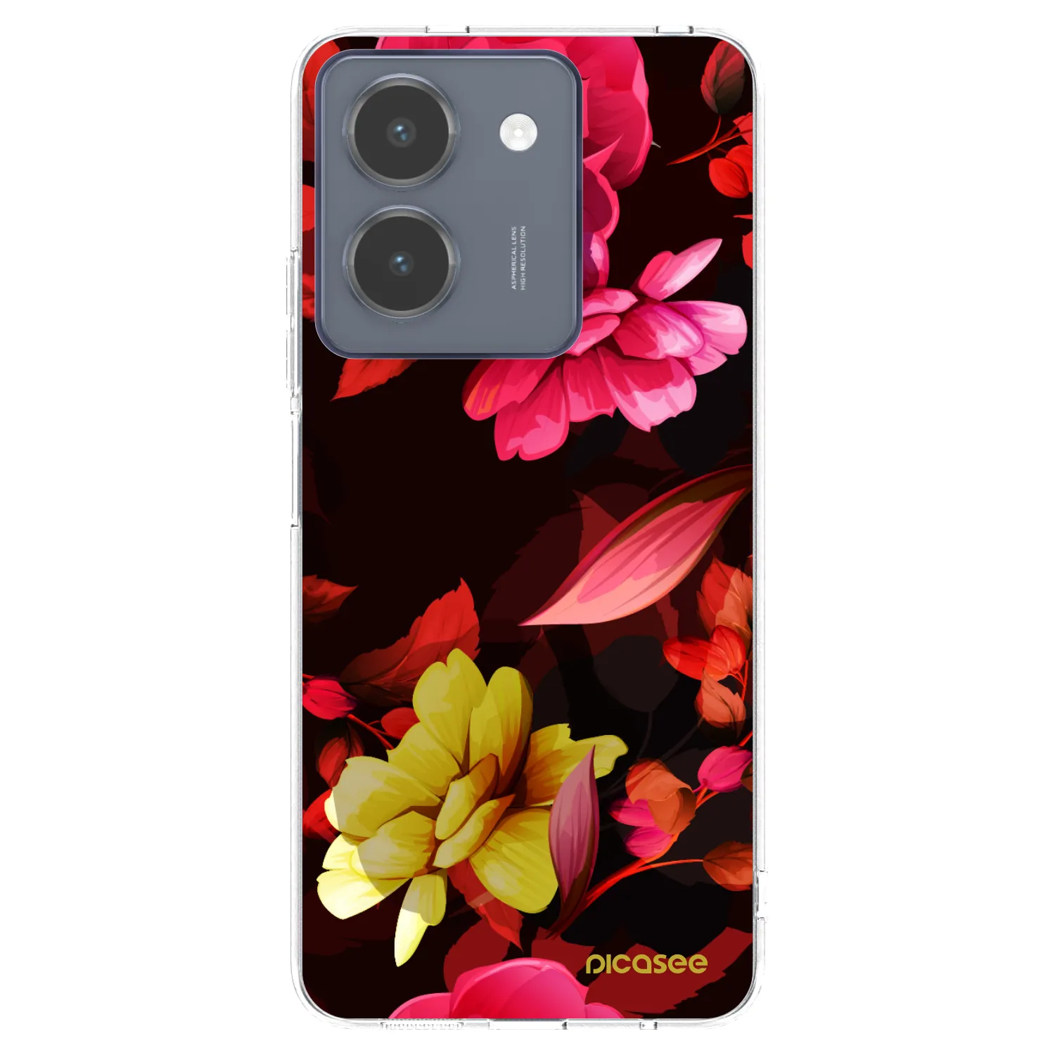 Picasee silikonski prozorni ovitek za Vivo Y36 4G - Dark Peonny