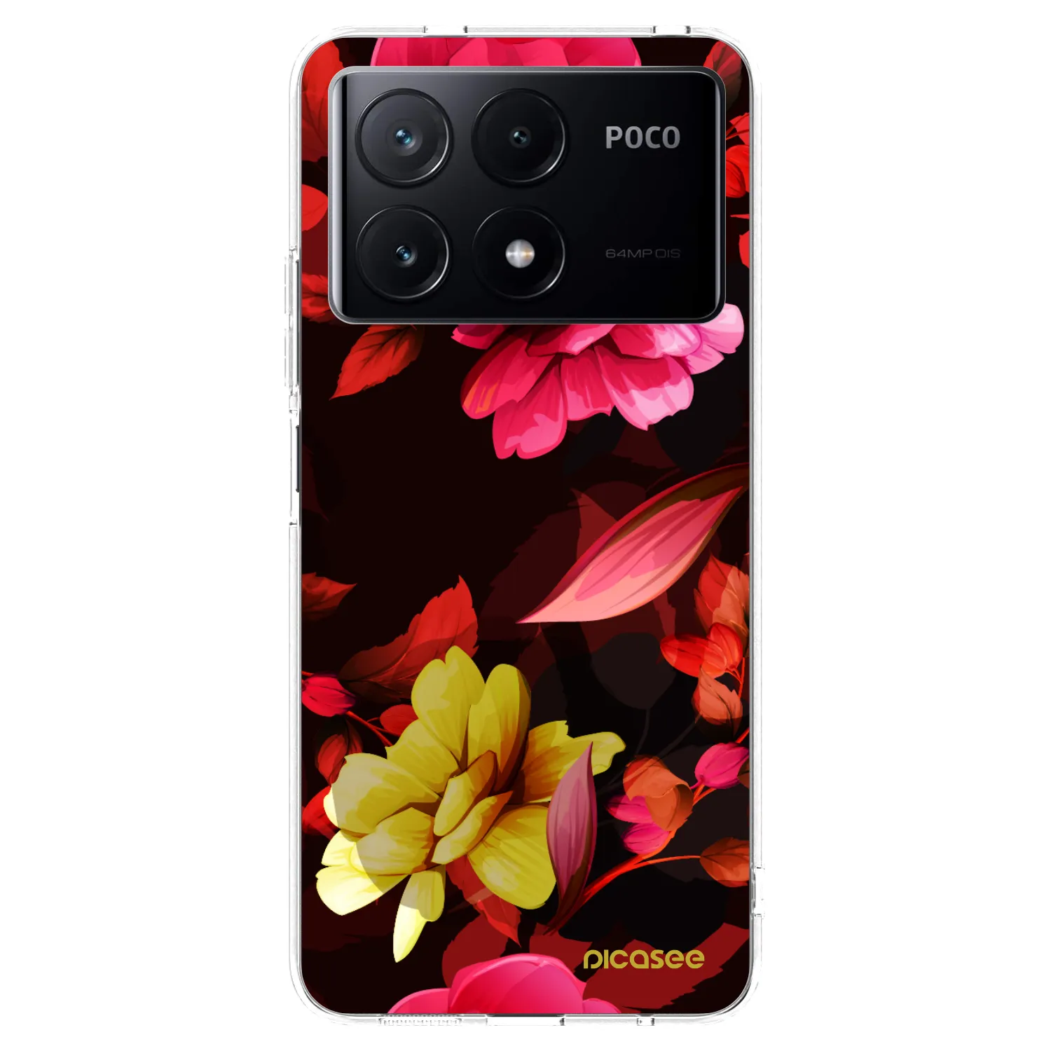 Picasee silikonski prozorni ovitek za Xiaomi Poco X6 Pro - Dark Peonny