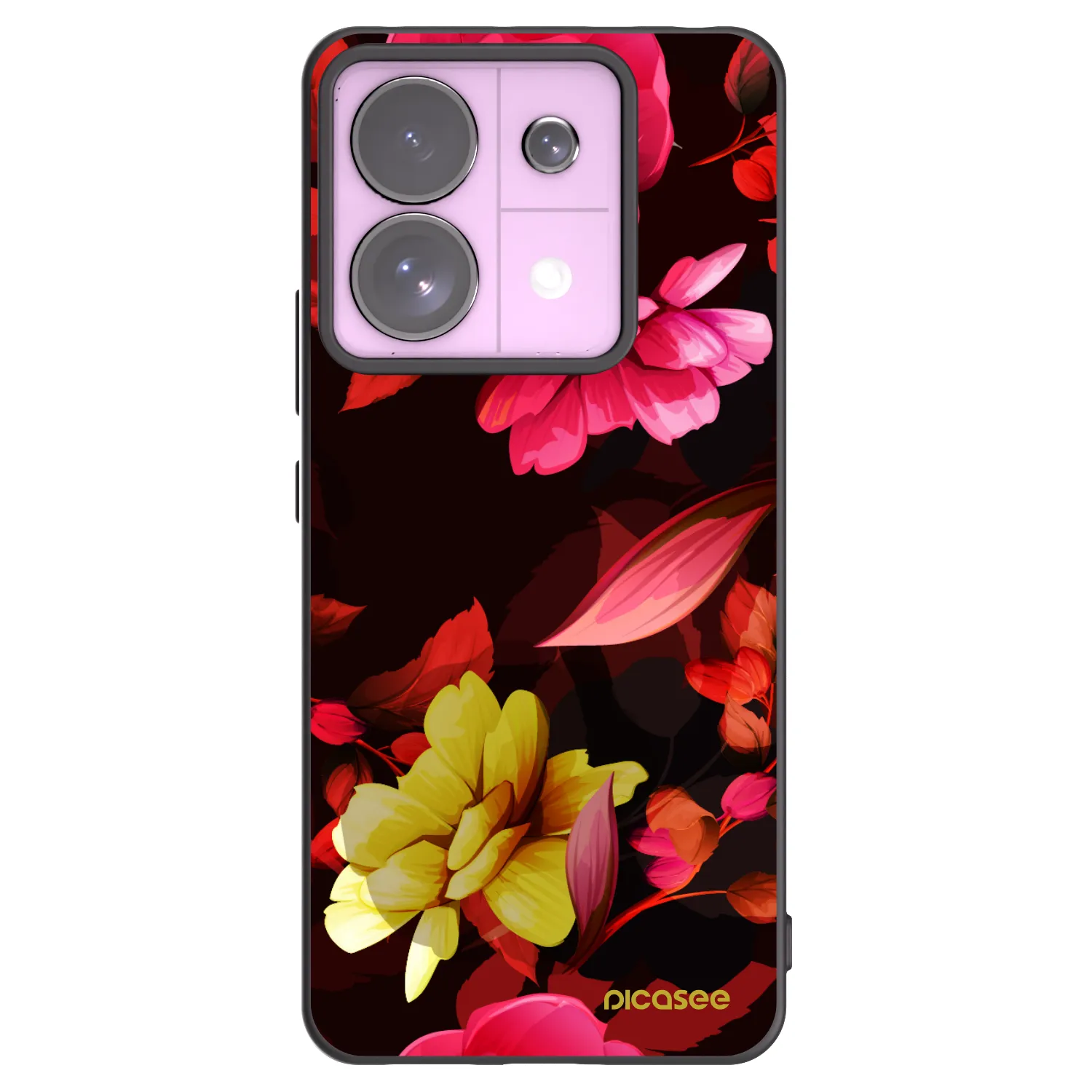 Picasee silikonski črni ovitek za Xiaomi Redmi Note 13 Pro 5G - Dark Peonny