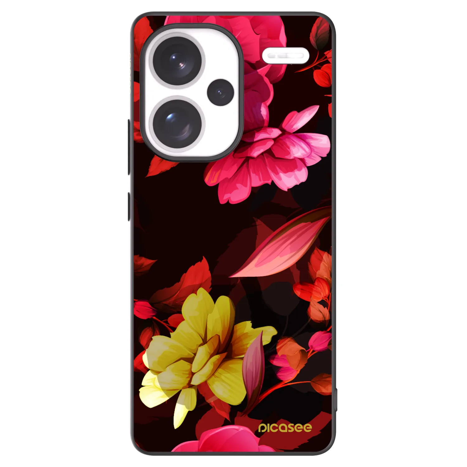 Picasee silikonski črni ovitek za Xiaomi Redmi Note 13 Pro+ 5G - Dark Peonny