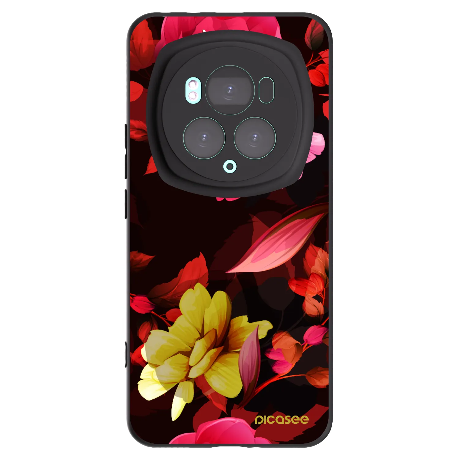 Picasee silikonski črni ovitek za Honor Magic6 Pro - Dark Peonny