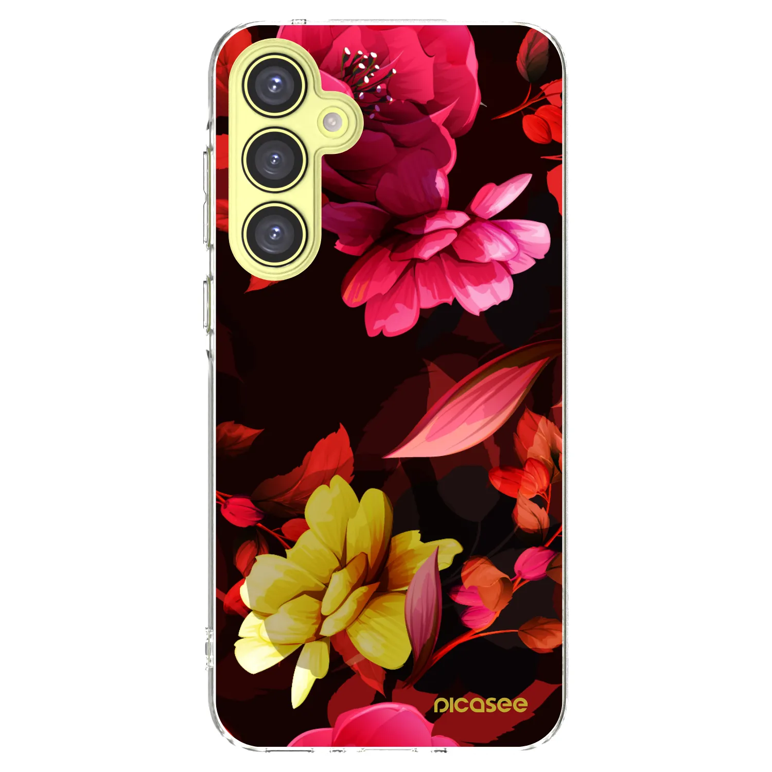 Picasee silikonski prozorni ovitek za Samsung Galaxy A35 5G A356B - Dark Peonny