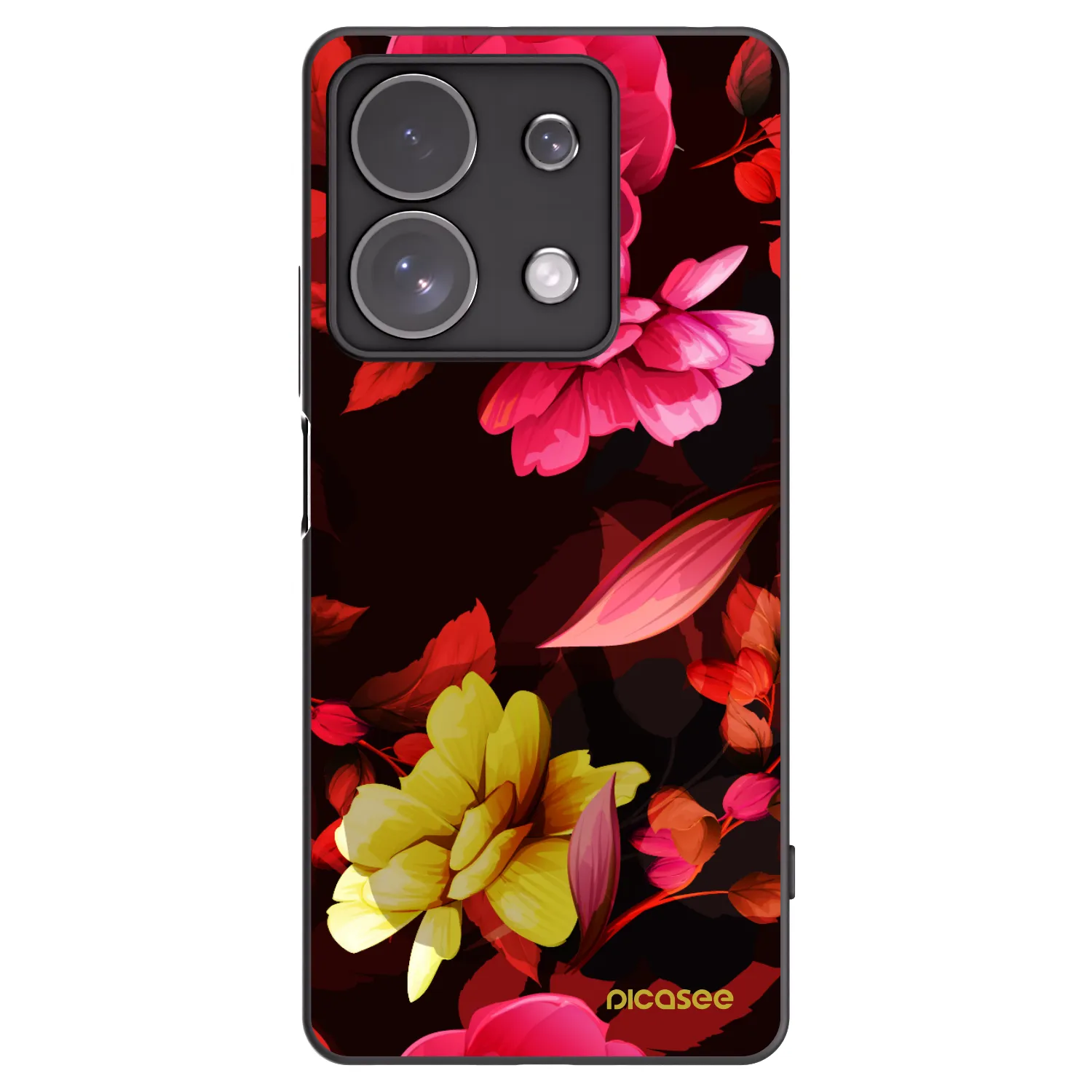 Picasee silikonski črni ovitek za Xiaomi Redmi Note 13 Pro 4G - Dark Peonny