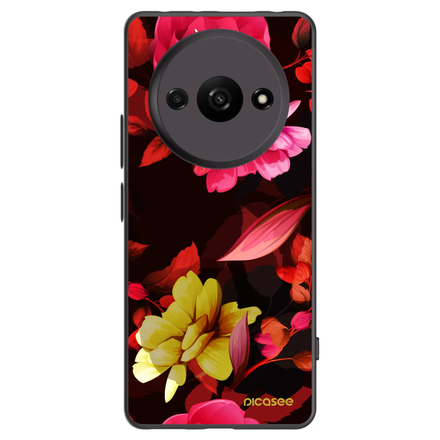 Picasee silikonski črni ovitek za Xiaomi Redmi A3 - Dark Peonny