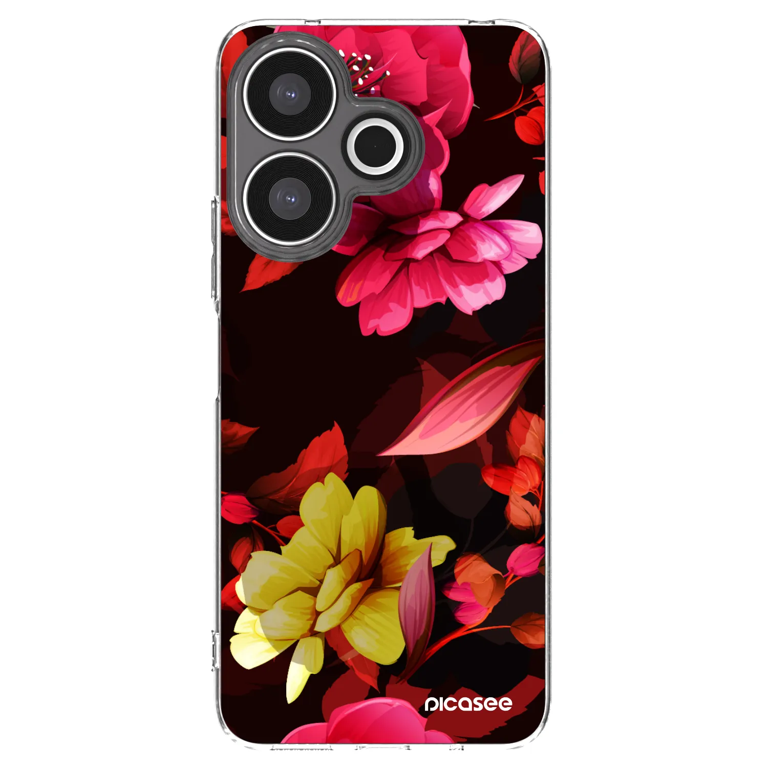 Picasee silikonski prozorni ovitek za Xiaomi Redmi 13 4G - Dark Peonny