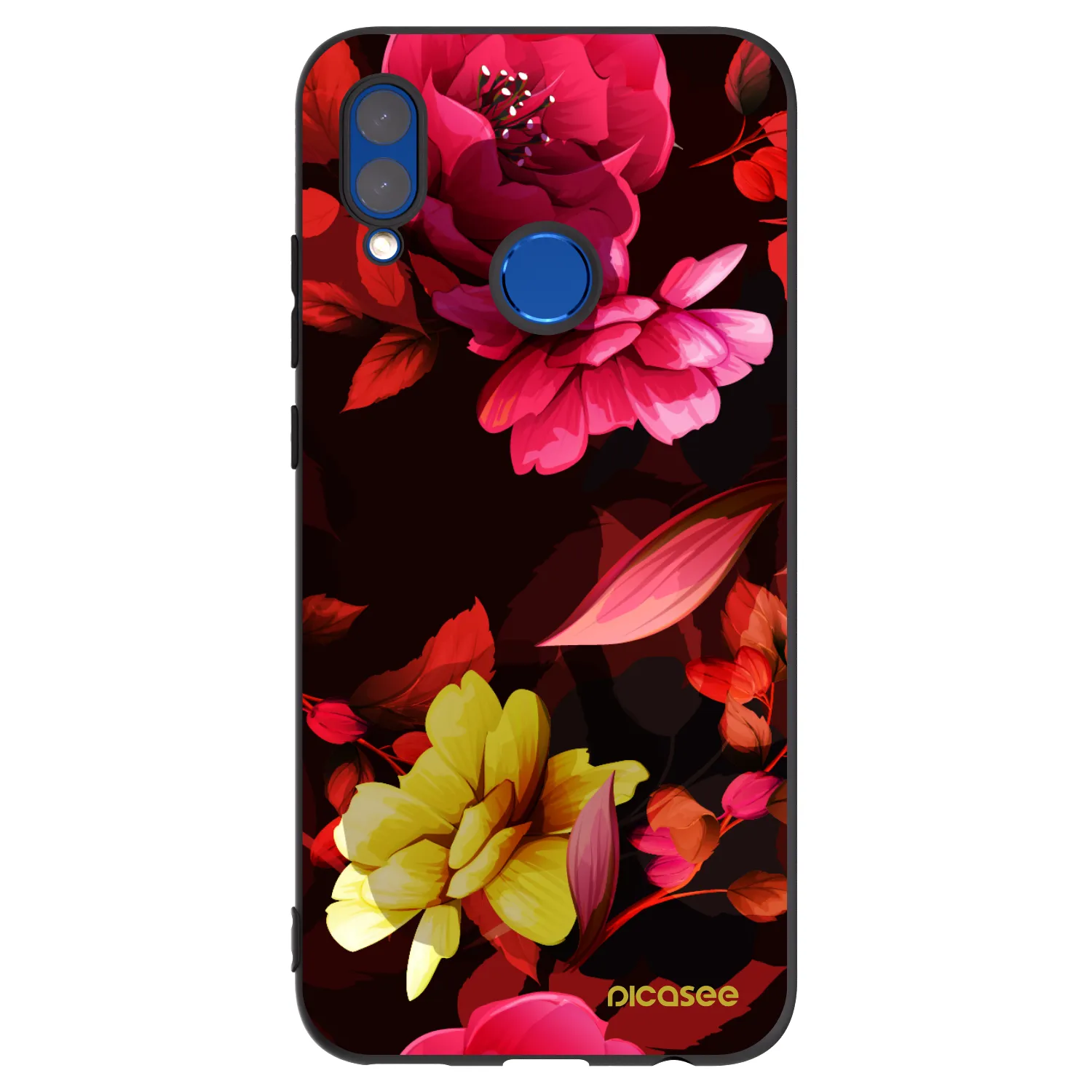 Picasee silikonski črni ovitek za Honor 10 Lite - Dark Peonny