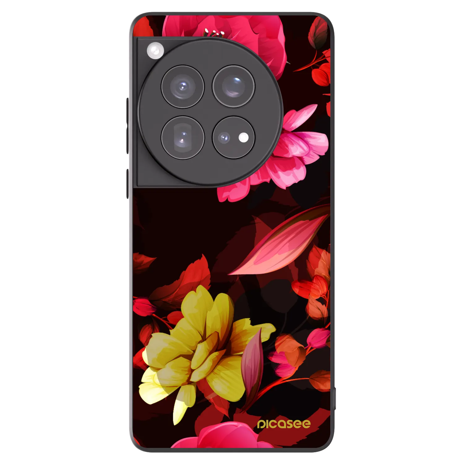 Picasee silikonski črni ovitek za OnePlus 12 5G - Dark Peonny