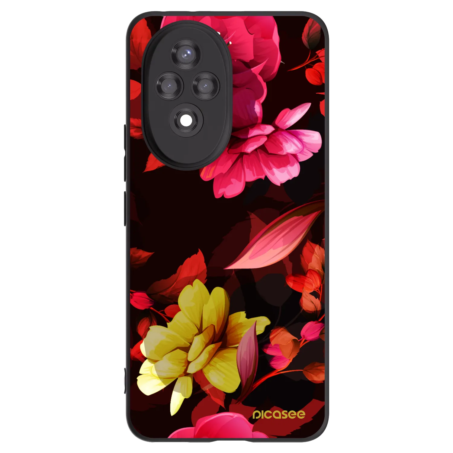 Picasee silikonski črni ovitek za Honor 200 Pro 5G - Dark Peonny