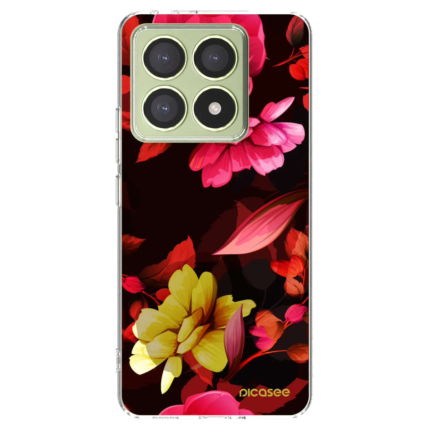 Picasee silikonski prozorni ovitek za Xiaomi 14T - Dark Peonny
