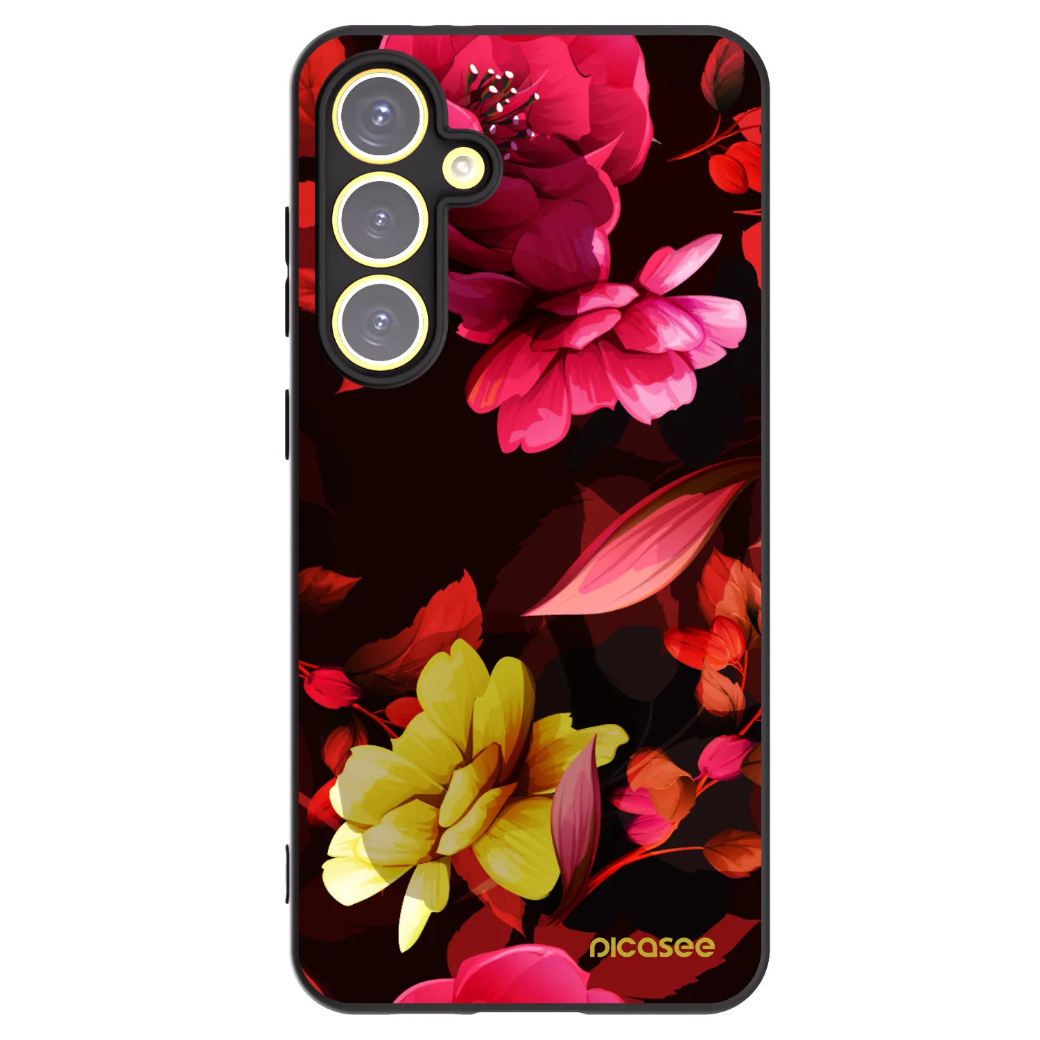 Picasee silikonski črni ovitek za Samsung Galaxy S24 FE S721B - Dark Peonny