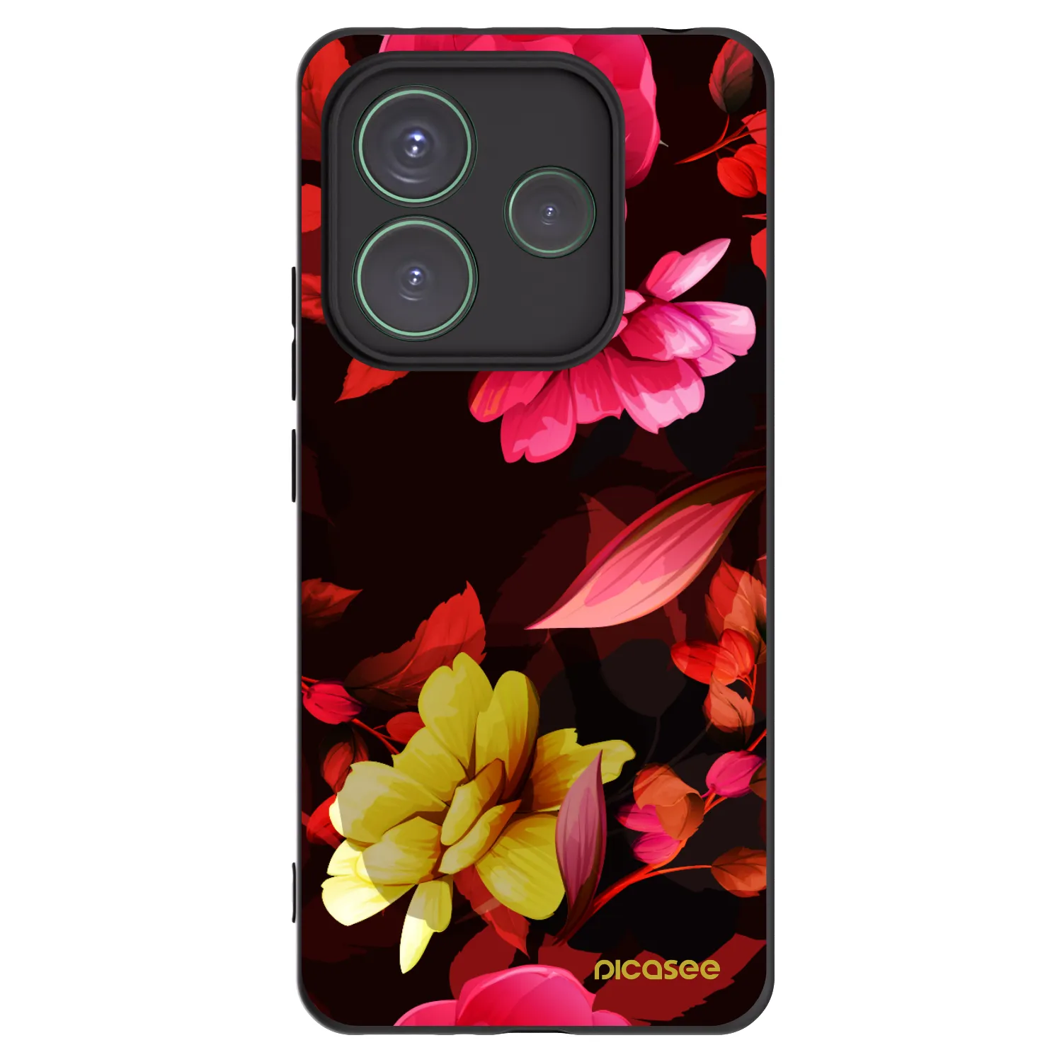 Picasee silikonski črni ovitek za Xiaomi Redmi Note 14 5G - Dark Peonny