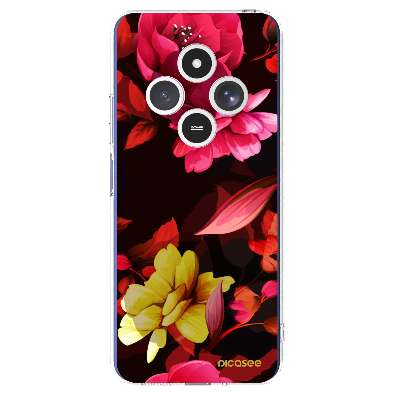 Picasee silikonski prozorni ovitek za Xiaomi Redmi 14C - Dark Peonny