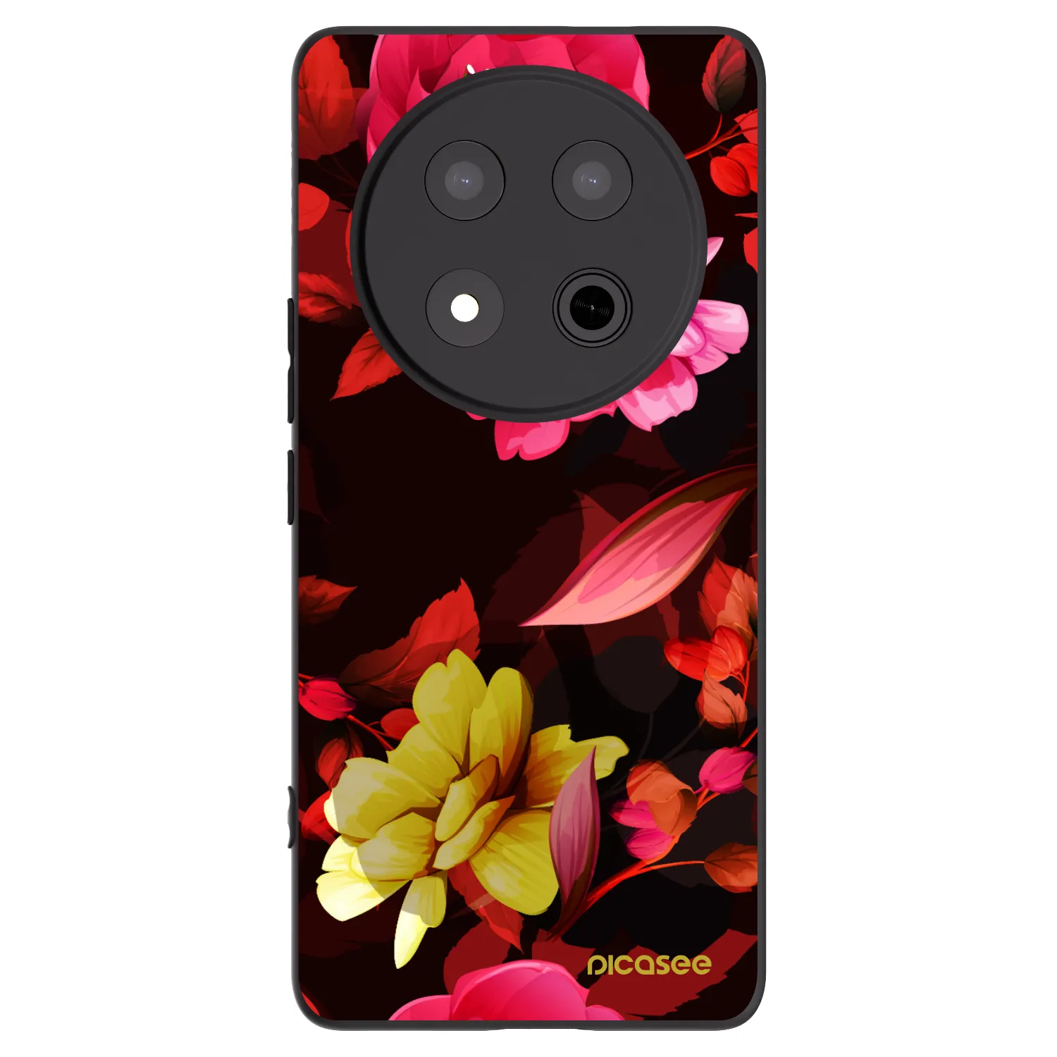 Picasee silikonski črni ovitek za Honor Magic7 Lite 5G - Dark Peonny