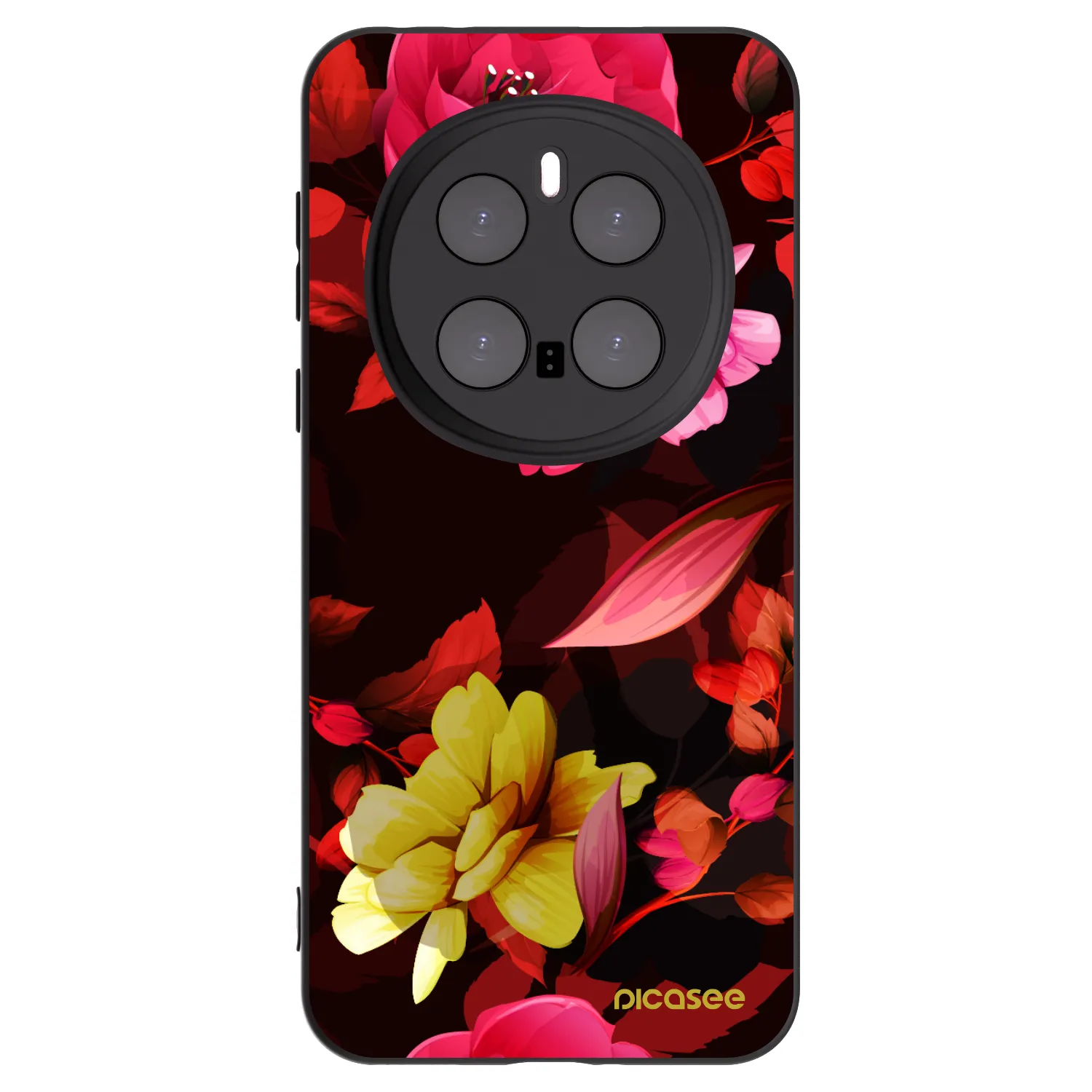 Picasee silikonski črni ovitek za Honor Magic7 Pro 5G - Dark Peonny
