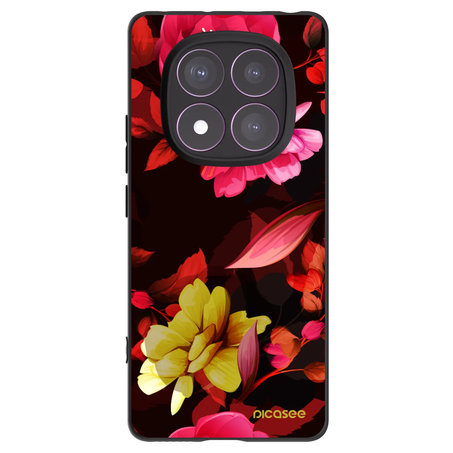 Picasee silikonski črni ovitek za Xiaomi Redmi Note 14 Pro 4G - Dark Peonny