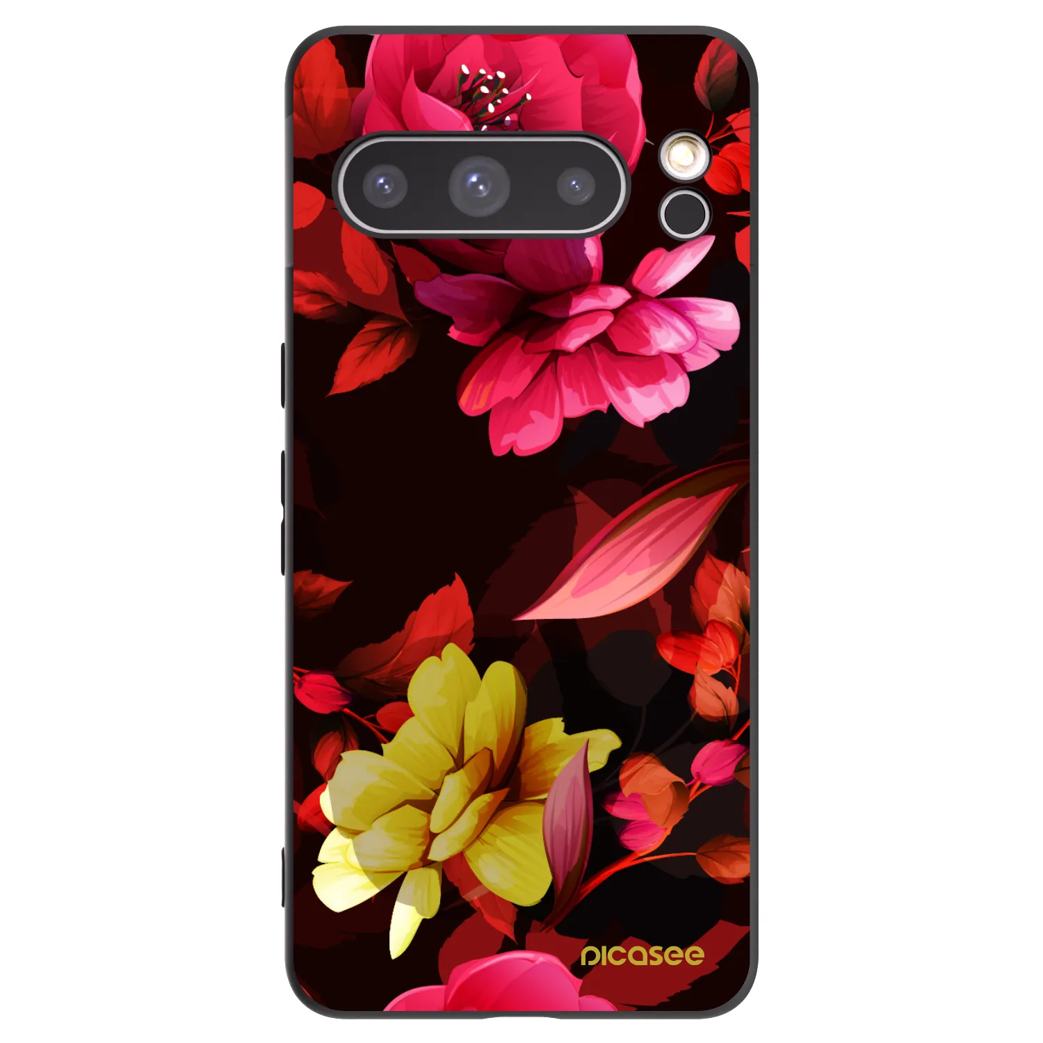 Picasee silikonski črni ovitek za Google Pixel 8 Pro - Dark Peonny