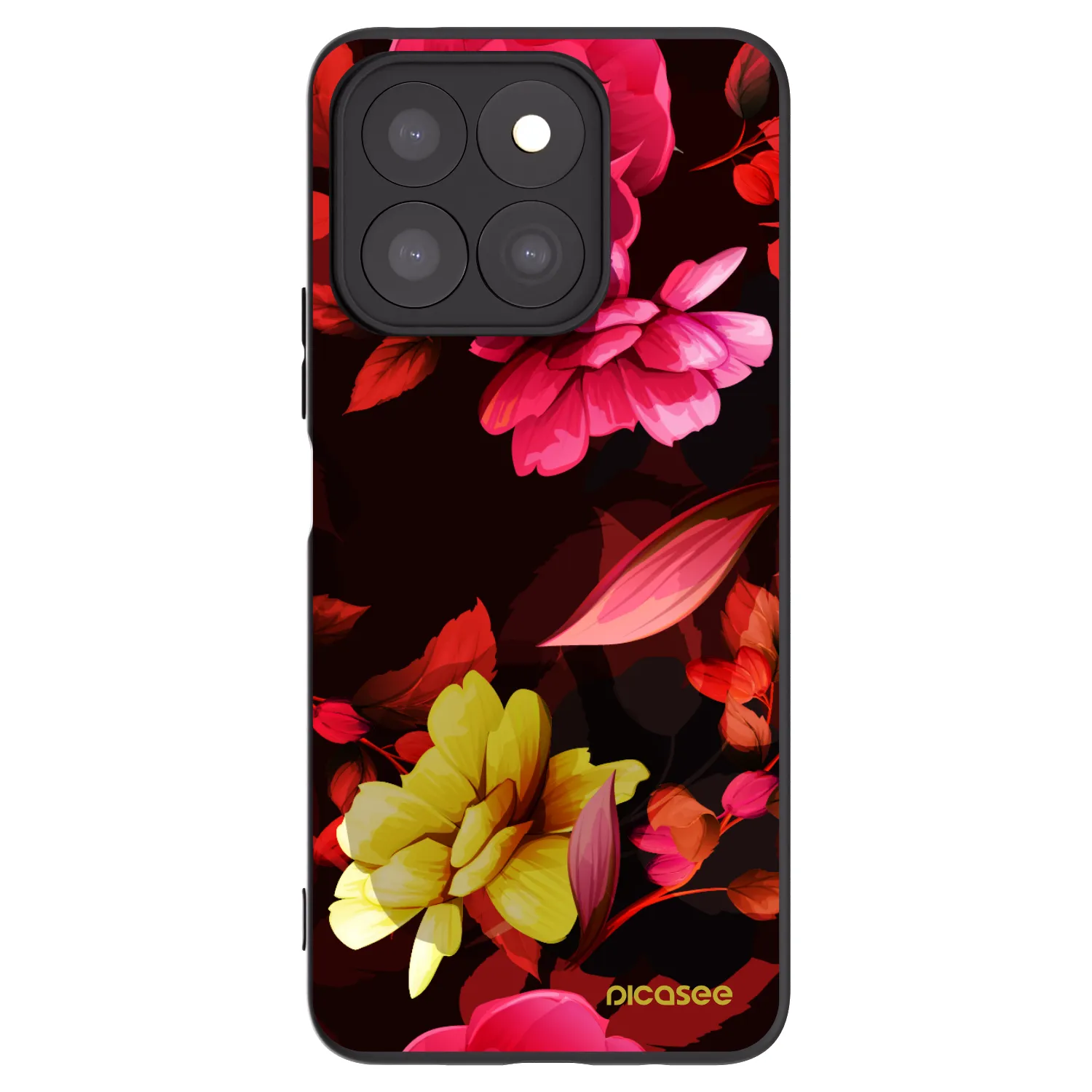 Picasee silikonski črni ovitek za Honor X8c - Dark Peonny