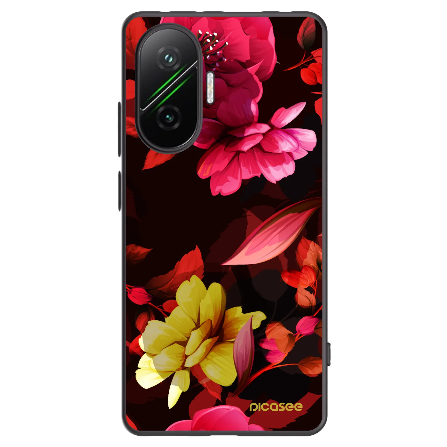 Picasee silikonski črni ovitek za Xiaomi Poco F7 Pro 5G - Dark Peonny