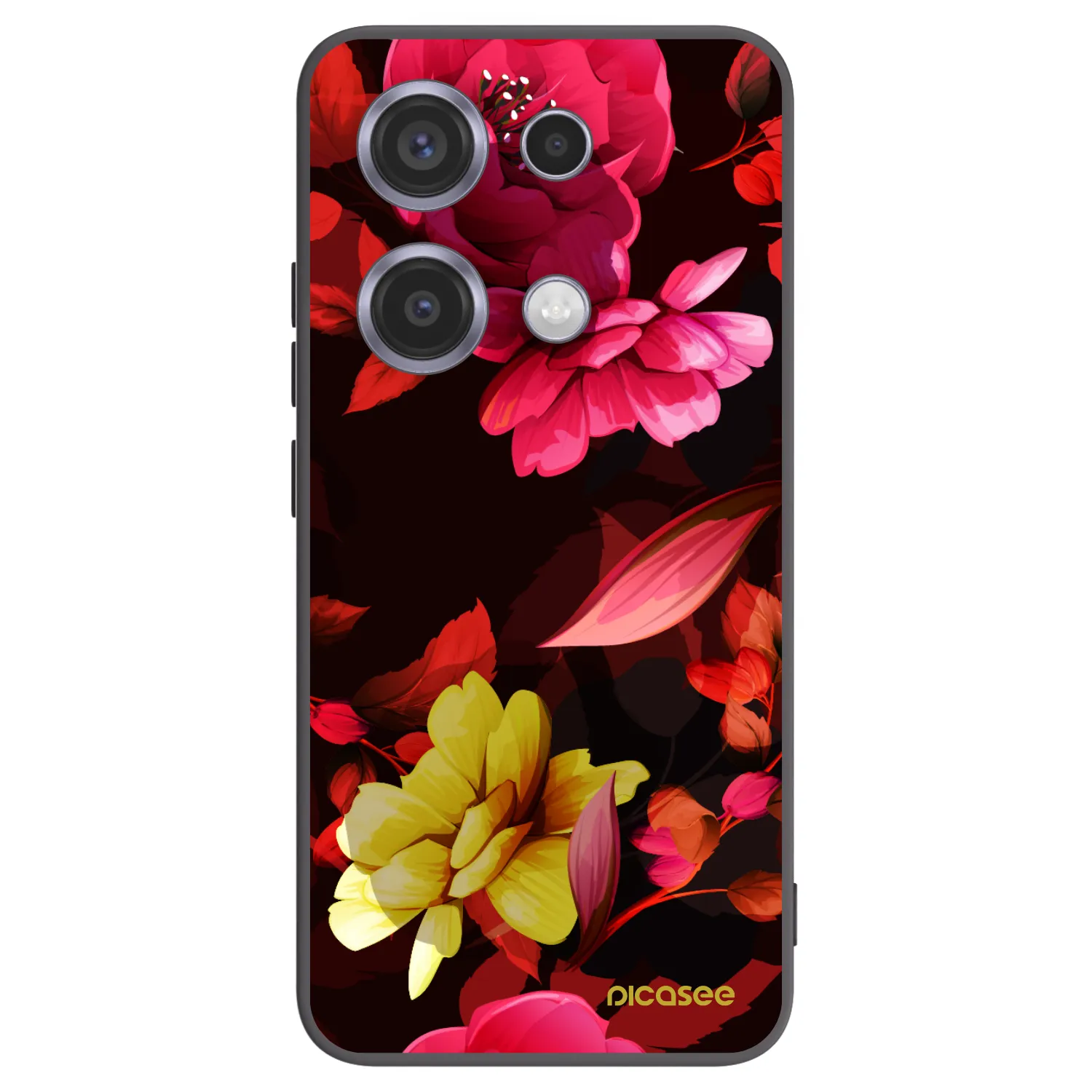 Picasee silikonski črni ovitek za Xiaomi Redmi Note 14S - Dark Peonny