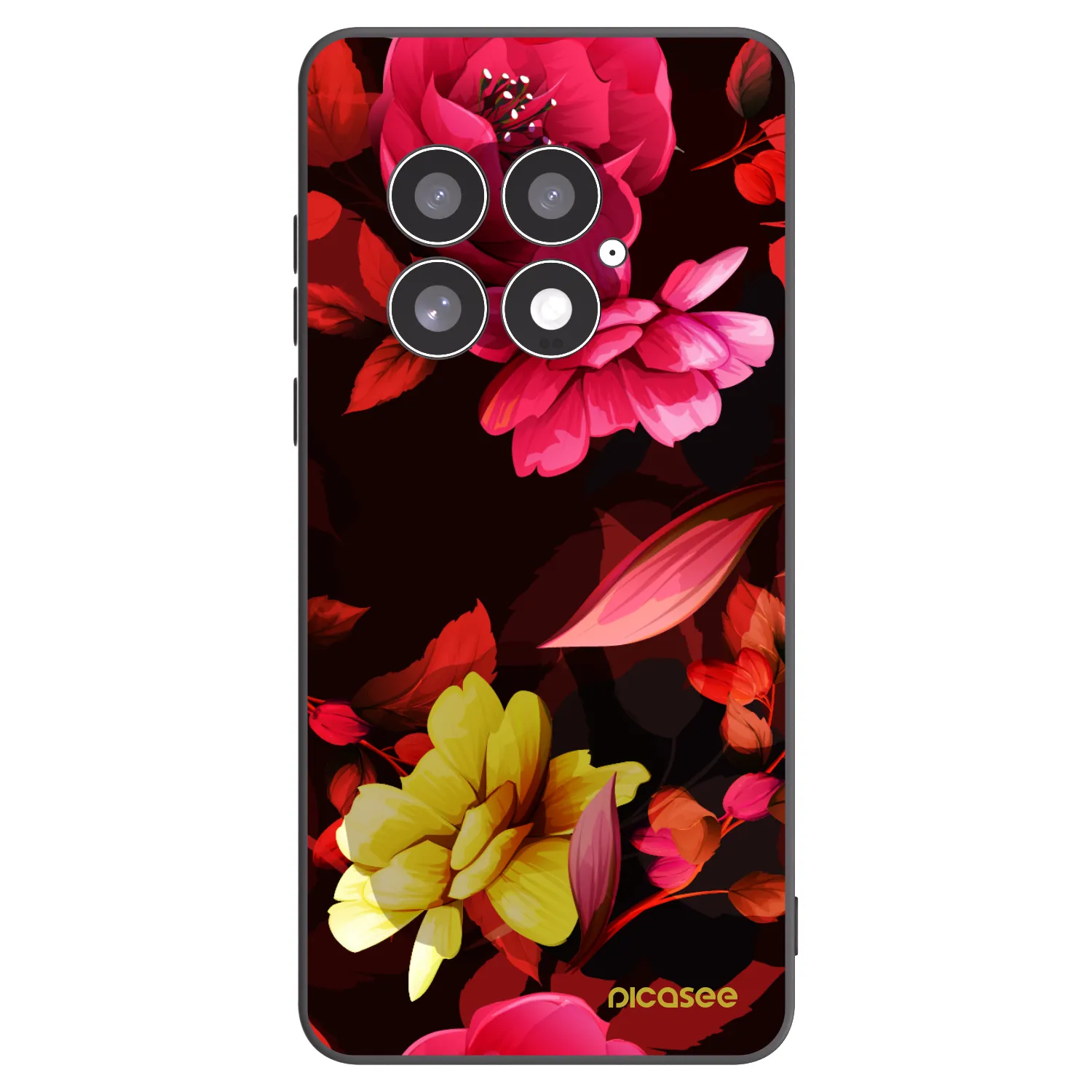 Picasee silikonski črni ovitek za OnePlus 13 5G - Dark Peonny
