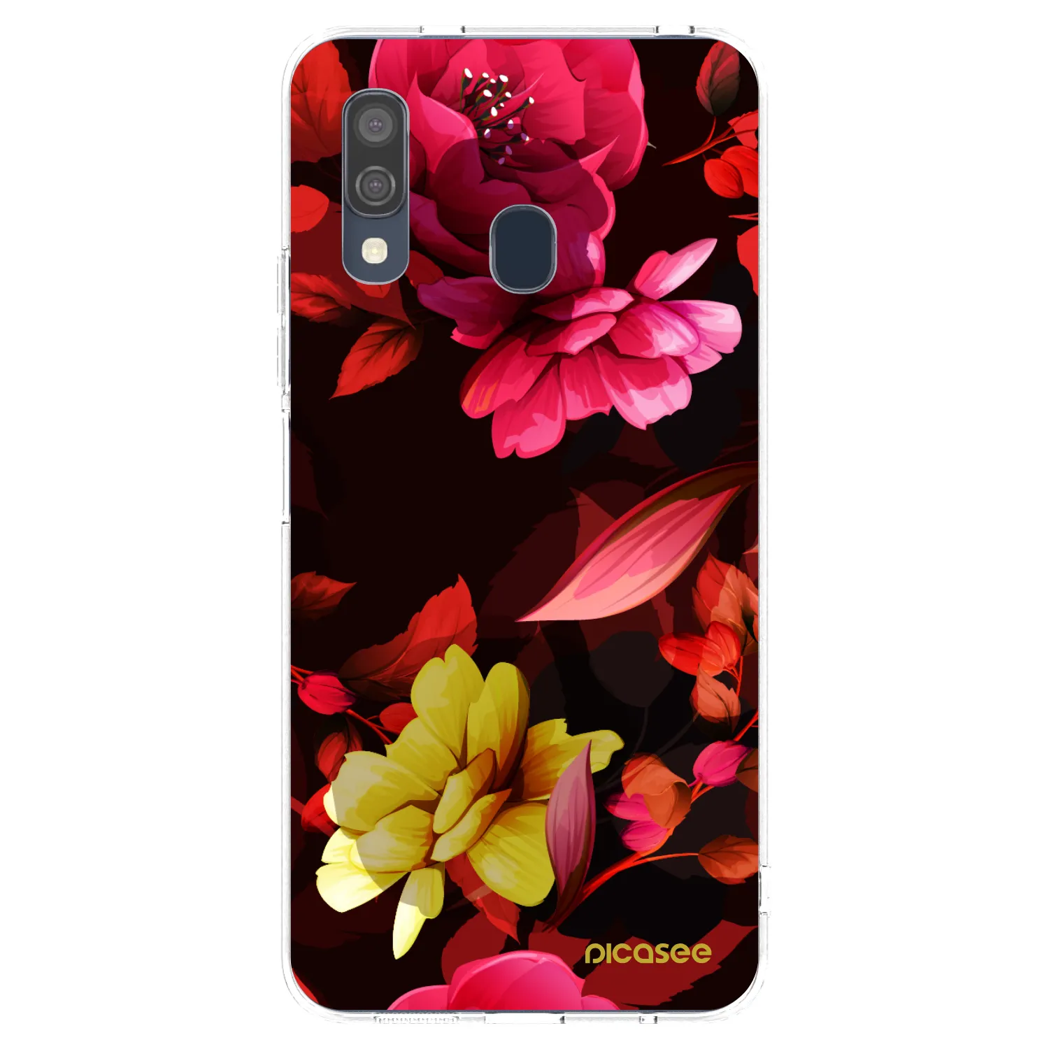 Picasee silikonski prozorni ovitek za Samsung Galaxy A40 A405F - Dark Peonny