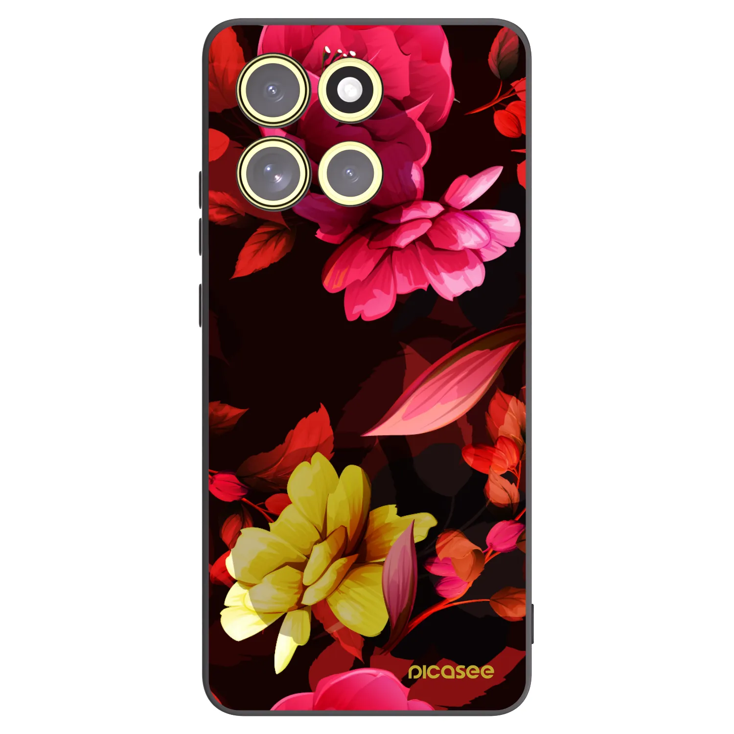 Picasee silikonski črni ovitek za Motorola Moto G86 5G - Dark Peonny