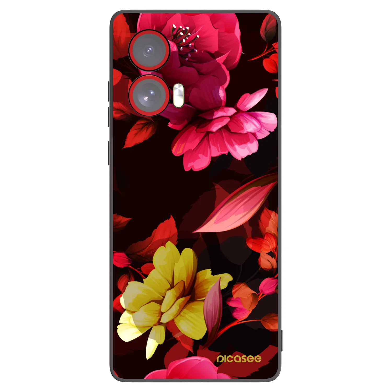 Picasee silikonski črni ovitek za Motorola Edge 50 Fusion - Dark Peonny