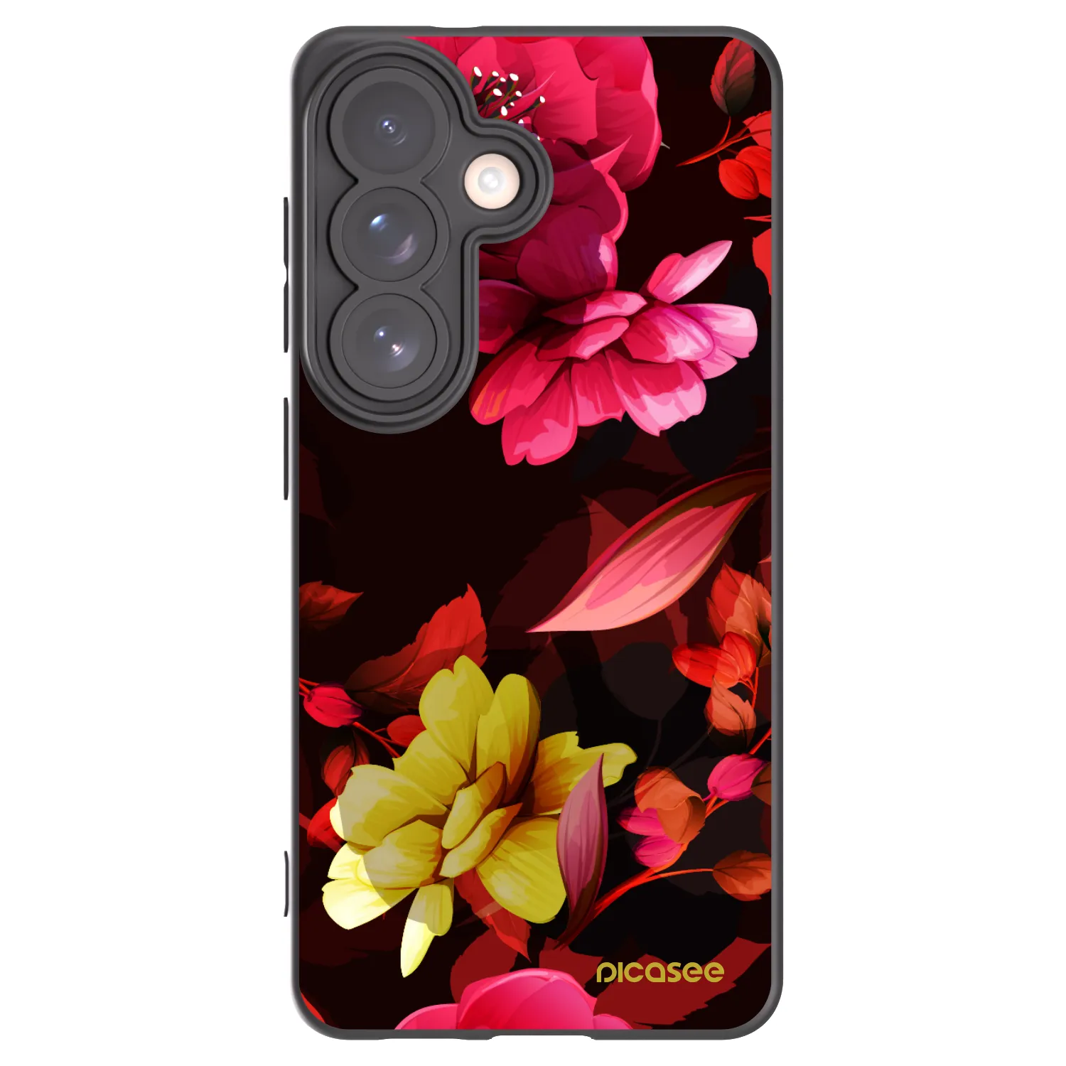 Picasee silikonski črni ovitek za Samsung Galaxy S26 - Dark Peonny
