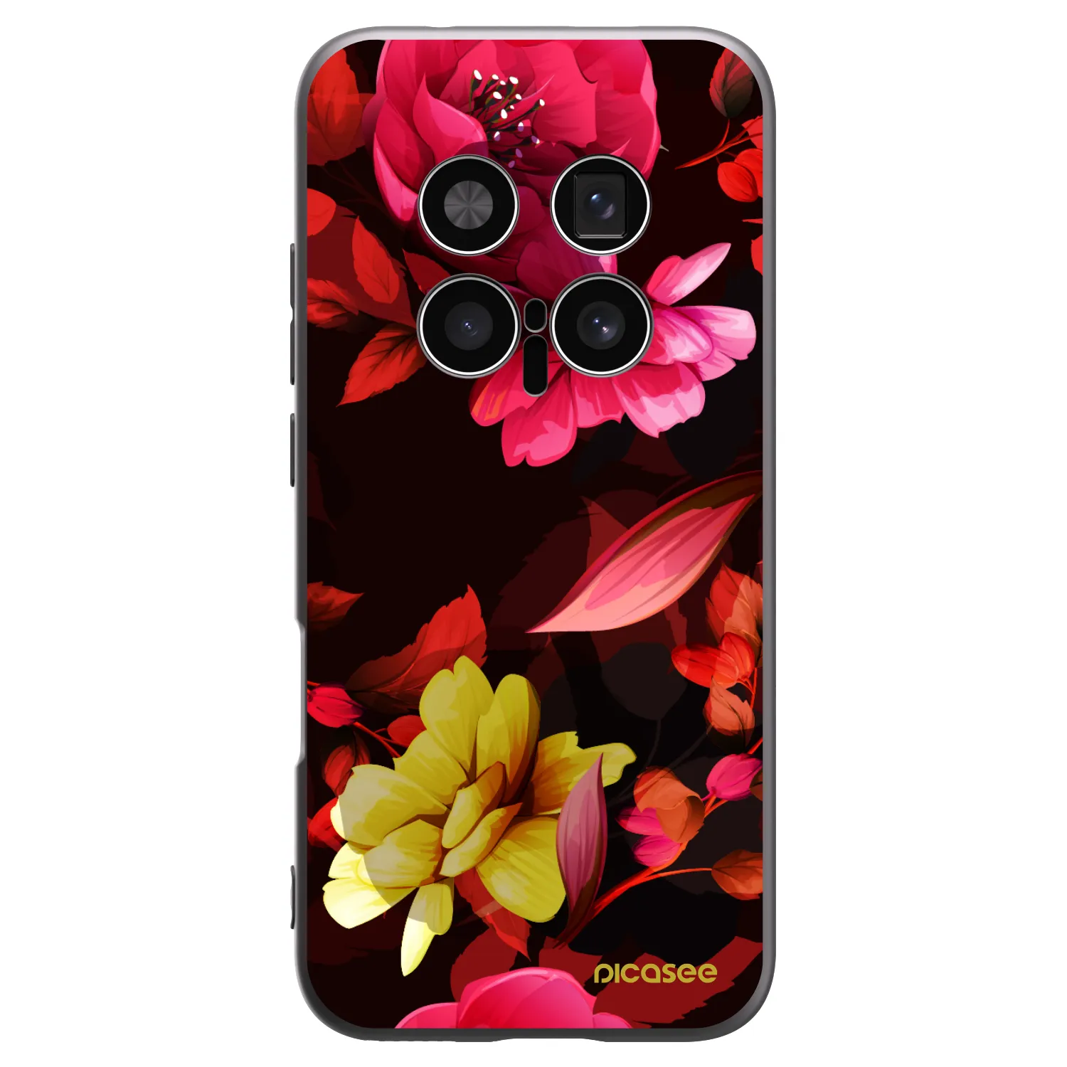 Picasee silikonski črni ovitek za Honor Magic8 Pro 5G - Dark Peonny