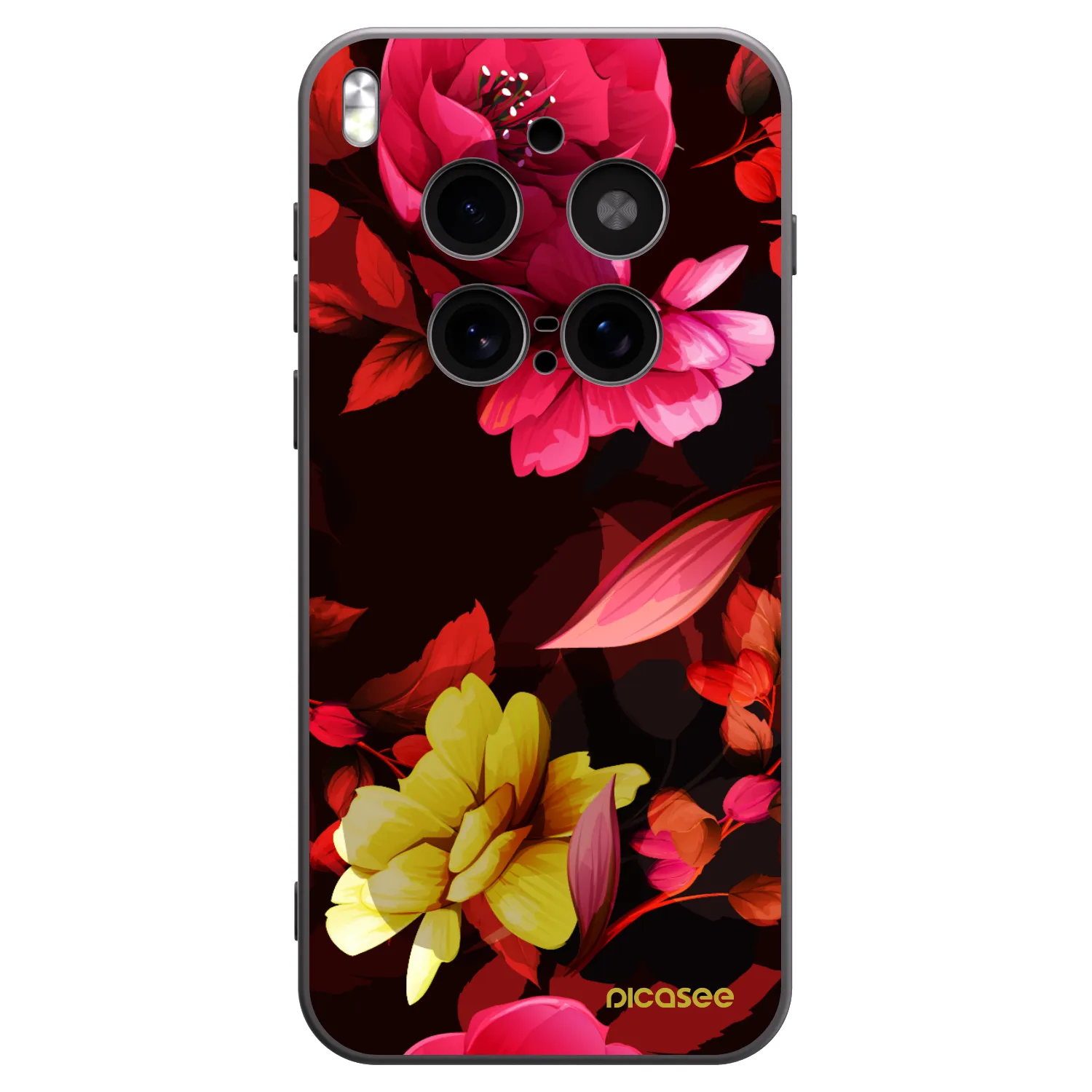 Picasee silikonski črni ovitek za Vivo X300 Pro - Dark Peonny