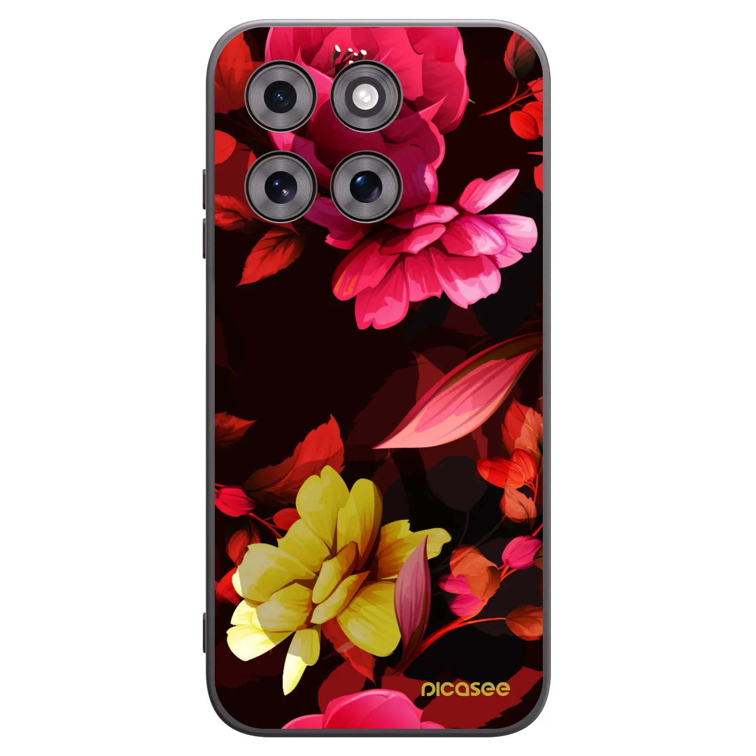 Picasee silikonski črni ovitek za Motorola Moto G77 - Dark Peonny