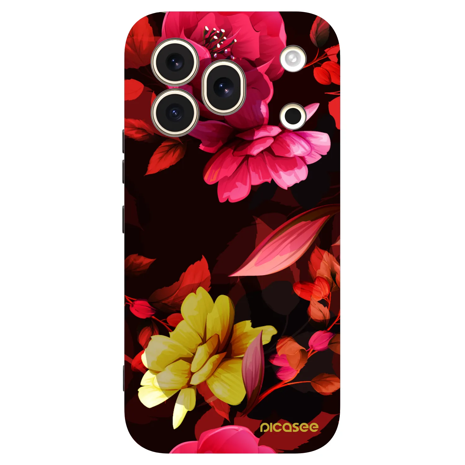 Picasee silikonski črni ovitek za Honor 600 Pro - Dark Peonny