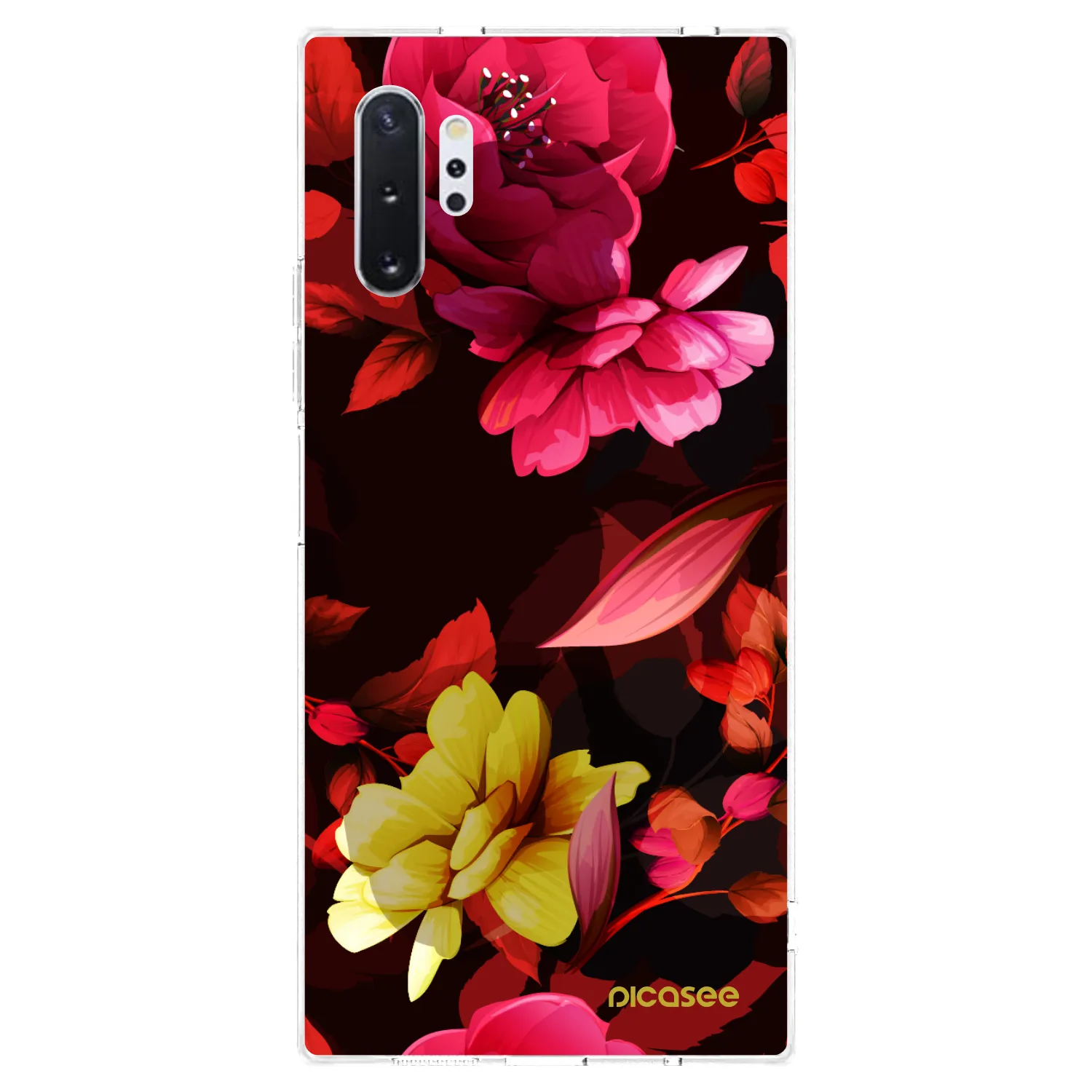 Picasee silikonski prozorni ovitek za Samsung Galaxy Note 10+ N975F - Dark Peonny