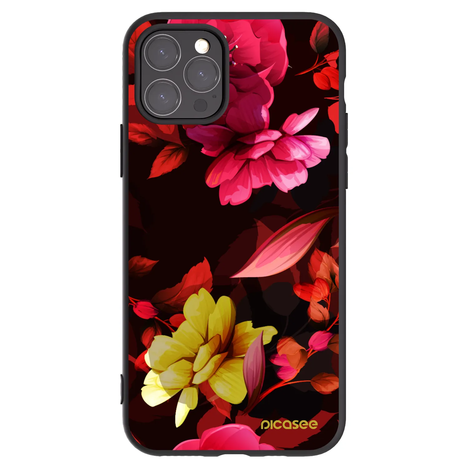 Picasee silikonski črni ovitek za Apple iPhone 11 Pro - Dark Peonny