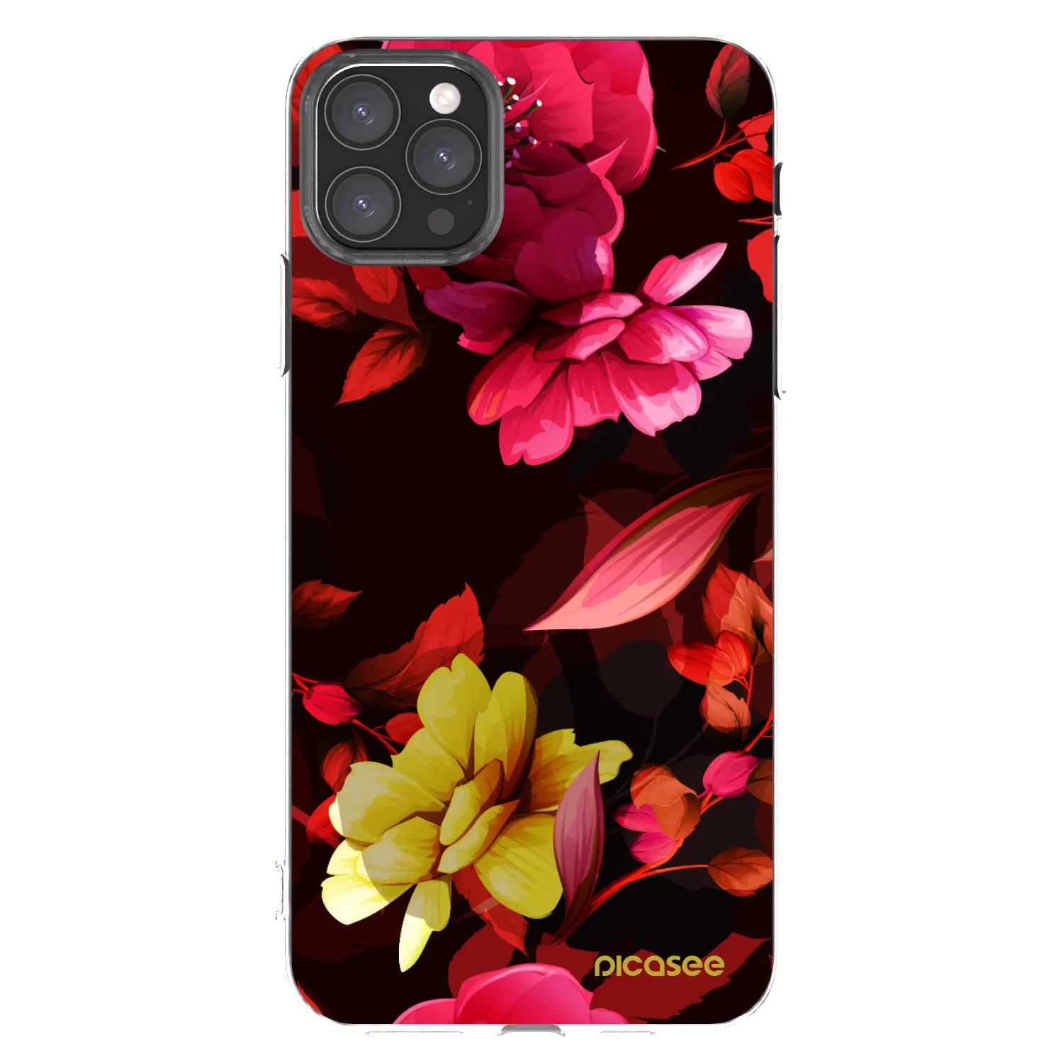 Picasee silikonski prozorni ovitek za Apple iPhone 11 Pro Max - Dark Peonny