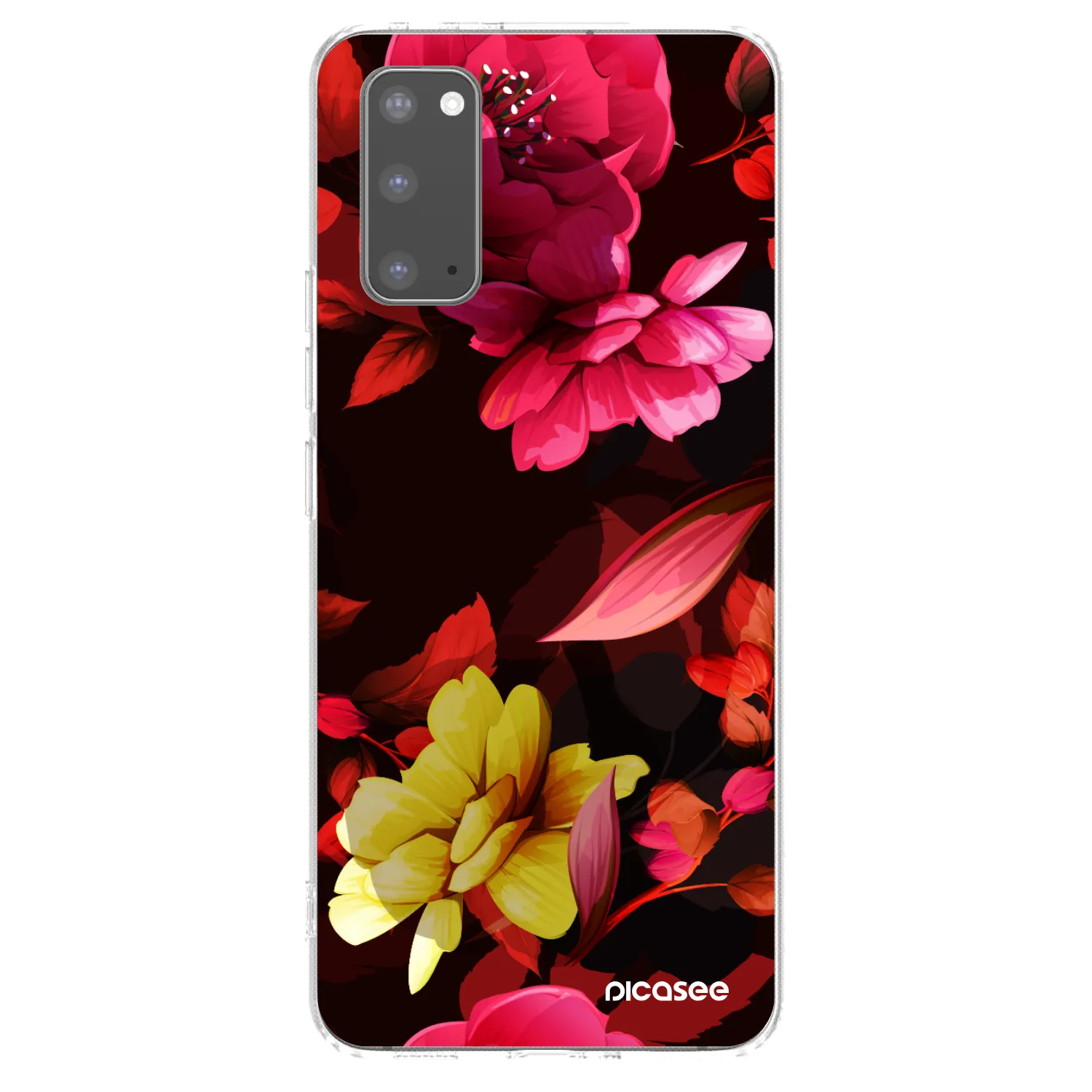 Picasee silikonski prozorni ovitek za Samsung Galaxy S20 G980F - Dark Peonny