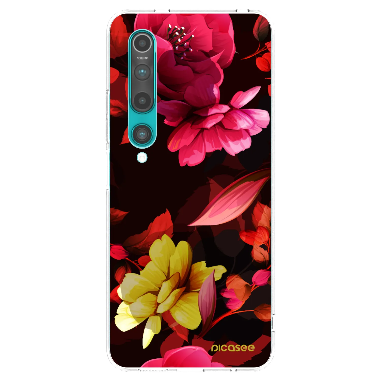 Picasee silikonski prozorni ovitek za Xiaomi Mi 10 - Dark Peonny