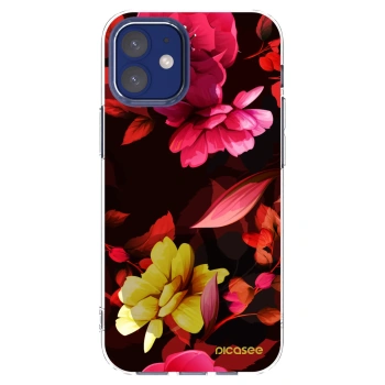 Picasee silikonski prozorni ovitek za Apple iPhone 12 mini - Dark Peonny