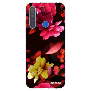 Picasee silikonski prozorni ovitek za Realme 5 - Dark Peonny