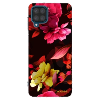 Picasee silikonski prozorni ovitek za Samsung Galaxy A12 A125F - Dark Peonny