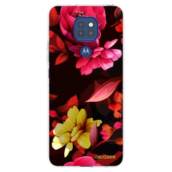 Picasee silikonski prozorni ovitek za Motorola Moto G9 Play - Dark Peonny