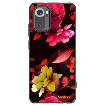 Picasee silikonski črni ovitek za Xiaomi Redmi Note 10 - Dark Peonny