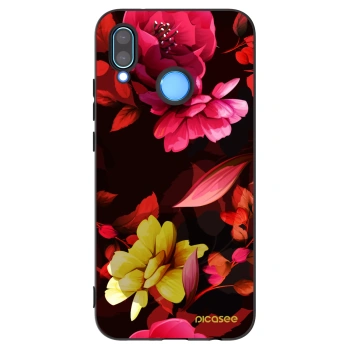 Picasee silikonski črni ovitek za Huawei P20 Lite - Dark Peonny